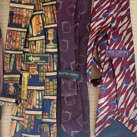 Vintage Print Mens Ties Bundle Set of 4 - Picture 4 of 5